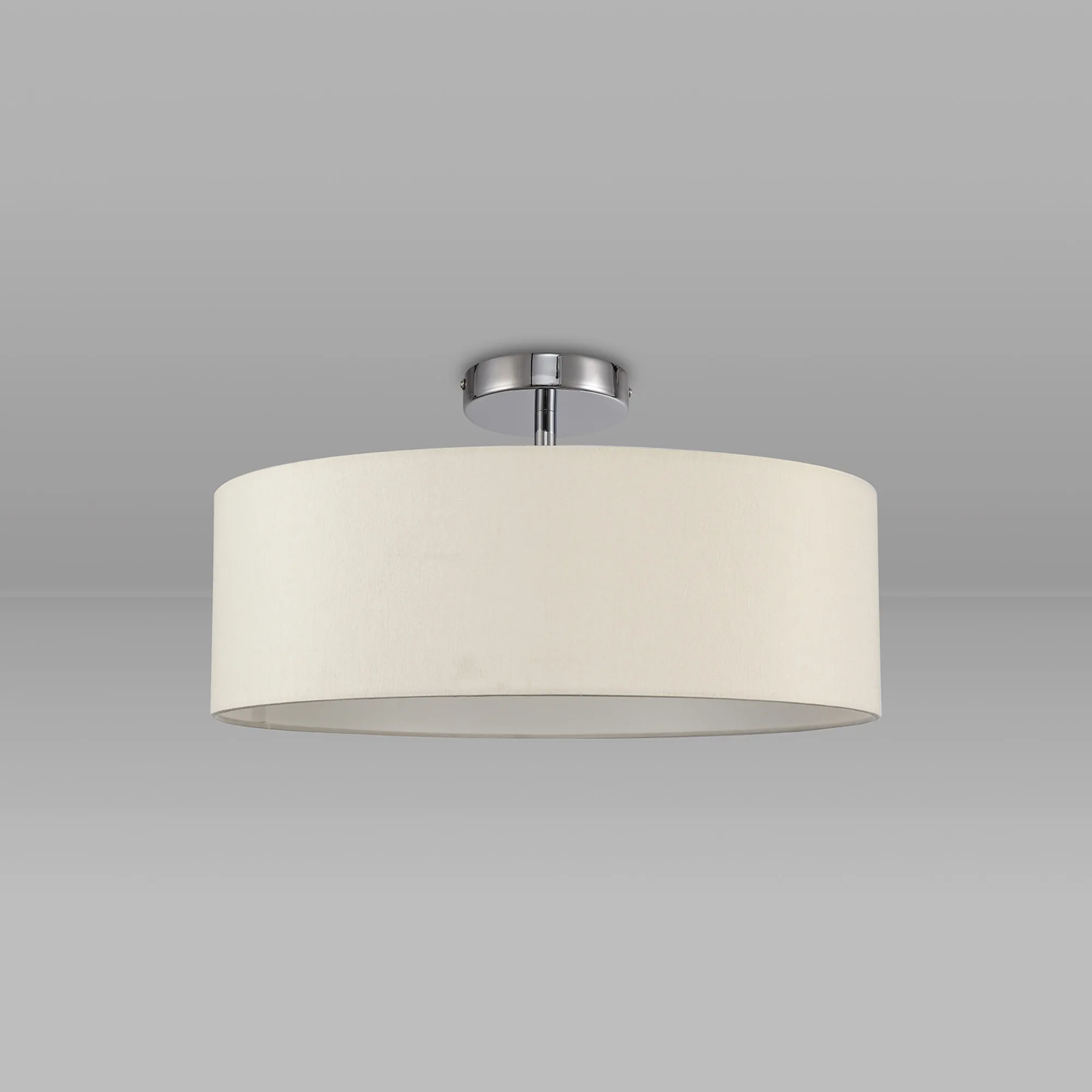 Baymont 45cm, Semi Flush 3 Light Polished Chrome, Ivory Pearl/White DK0692  Deco Baymont CH IV